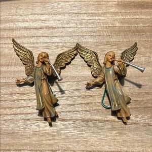 Holiday Charming Gold and Brown Angel Ornaments Made in Italy